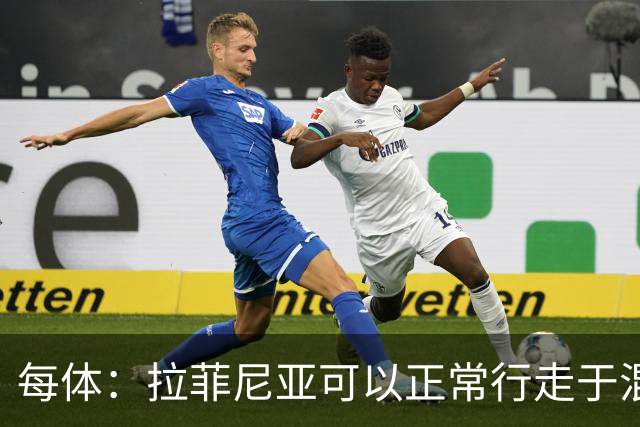 每体：拉菲尼亚可以正常行走于混采区，没有表现出明显的行走障碍